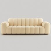 Caden Retro Cream Sofa - Image 2