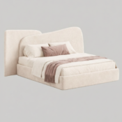 Luxe Serenity Curved Upholstered Bed - Image 2