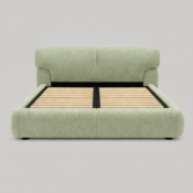 Premium Upholstered Modern Fabric Headboard Bed - Image 2