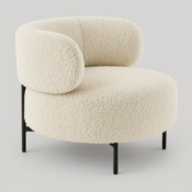 Luna Boucle Upholstered Accent Barrel Chair - Image 2