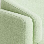 Modern Upholstered Accent Chair with Rounded Arms and Wooden Base - Image 4
