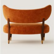 Modern Velvet Accent Loveseat Chair with Winged Backrest - Image 3