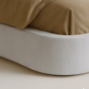 Upholstered Modern Platform Bed with Rounded Headboard - Image 3