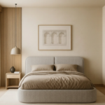 Upholstered Modern Platform Bed with Rounded Headboard