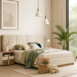 Serene Curve Elegant Upholstered Bed