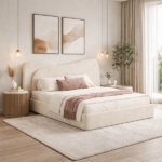 Luxe Serenity Curved Upholstered Bed