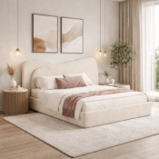 Luxe Serenity Curved Upholstered Bed