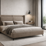 Urban Luxe Taupe Upholstered Bed