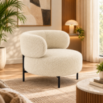 Luna Boucle Upholstered Accent Barrel Chair